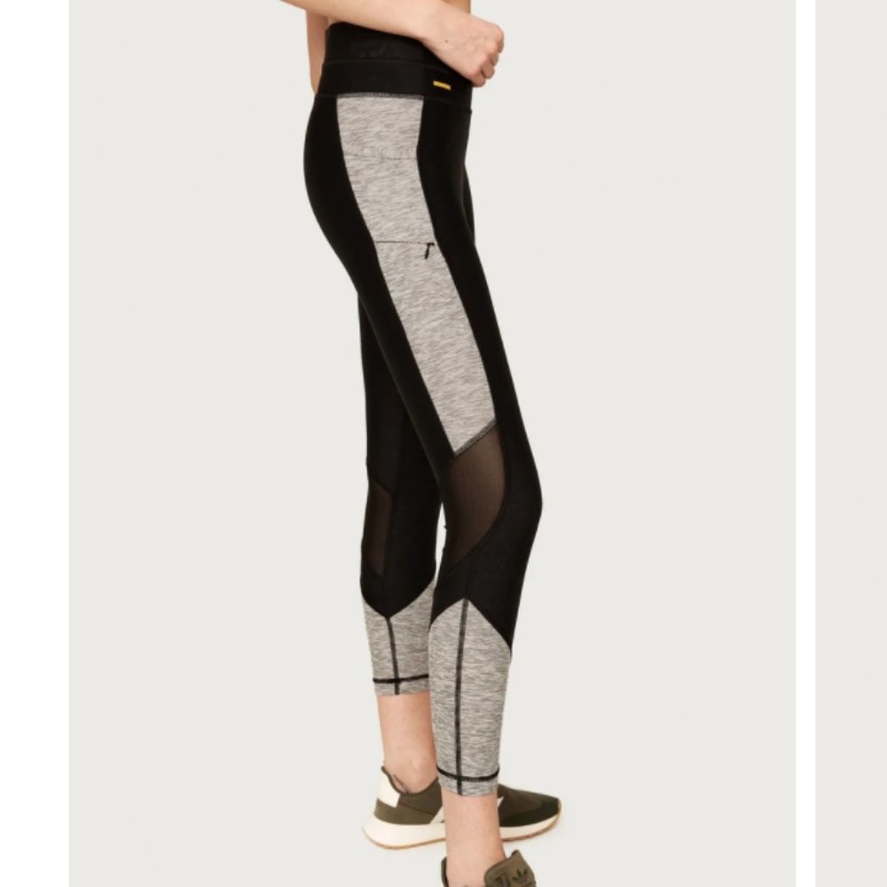Lole Mid Rise Burst Ankle Leggings - Black Ankara (Sz. Small)